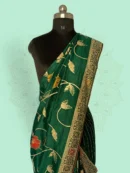 Banarasi Meenakari Green Motif Border