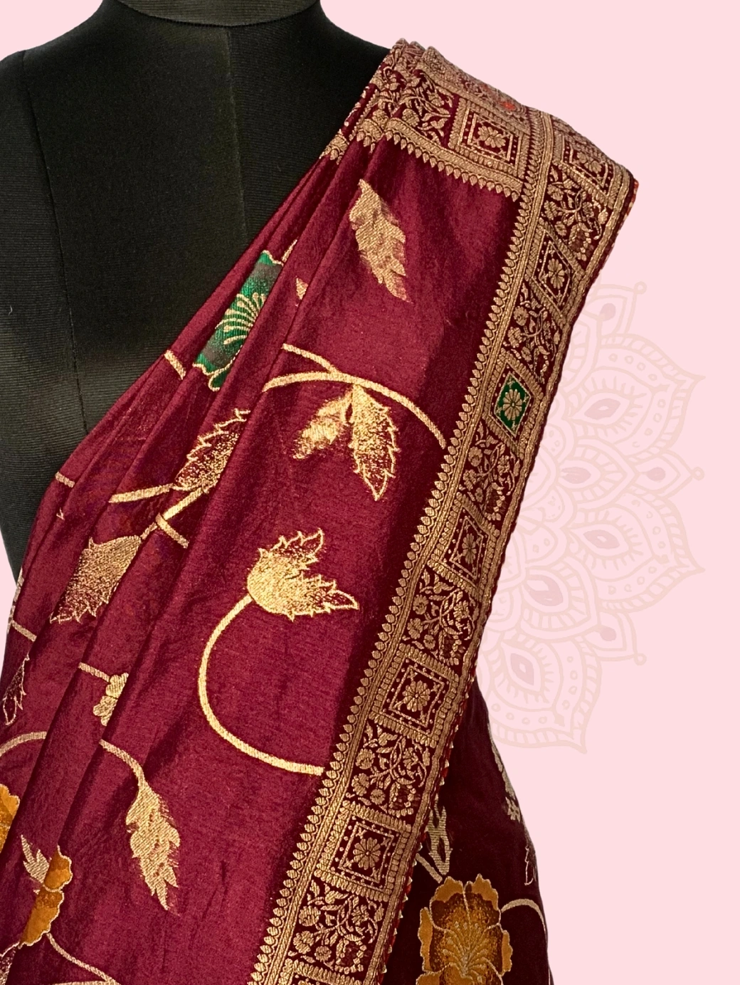 Banarasi Meenakari Purple Motif Border - Image 2