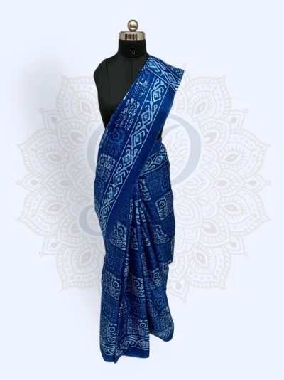 Bhagalpuri Silk — Ajrakh-Inspired Indigo