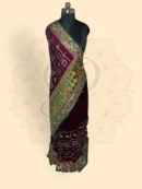 Rajwadi Zari Patola Peacock Motif (Silk) Purple