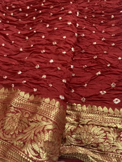 Modal Silk — Bandhej Charak Modal Red Silk Saree