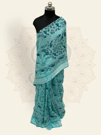 BAGH-E-GUL (COTTON-SILK) - Blue