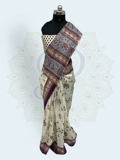 Bhagalpuri Silk (Warli Motifs) - Purple