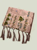Satin Mulberry Silk — Pink Warli Art