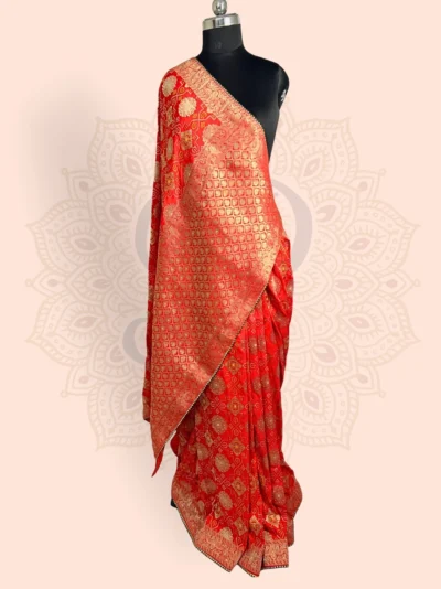 Chakra Dola Silk Saree (Red)