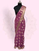 Georgette— Sunflower Choti Buti Zari Work Purple