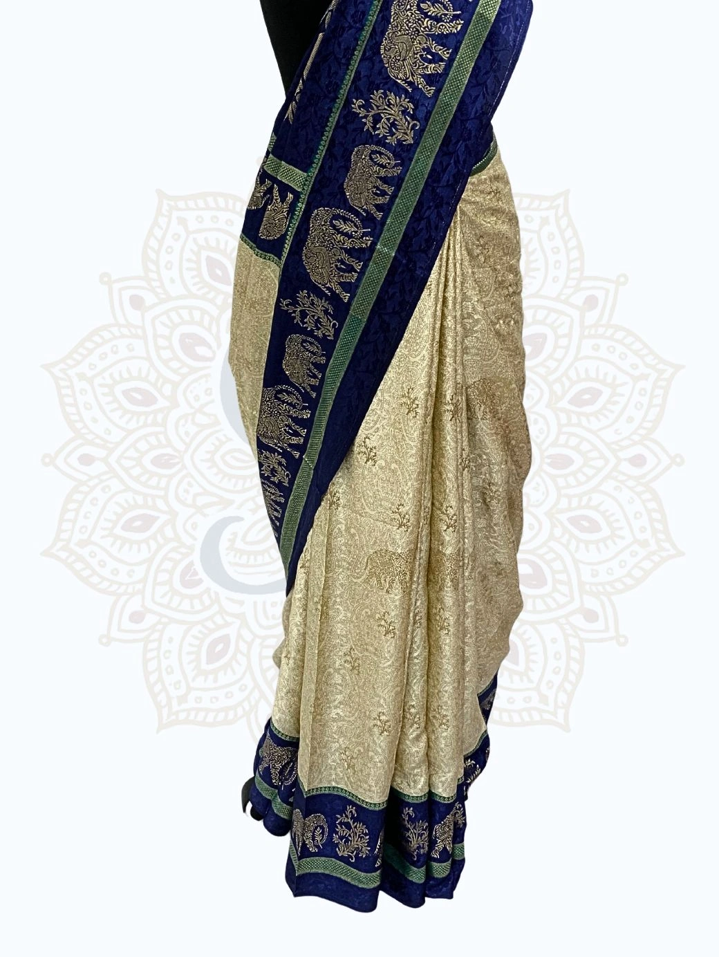 Maharani – Katan Silk Elephant Motif Zari border - Image 3