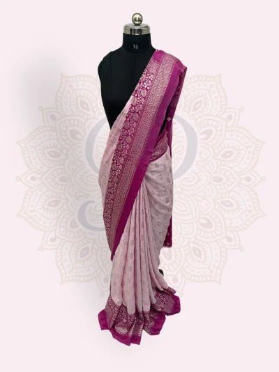 Maharani Katan Silk Rani Zari Border