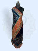 Rajwadi Zari Patola Peacock Motif (Silk) Blue
