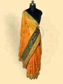 Rajwadi Zari Patola Peacock Motif (Silk) Yellow